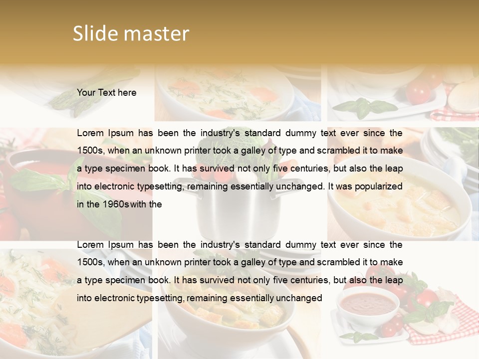 Bowl Dinner Basil PowerPoint Template