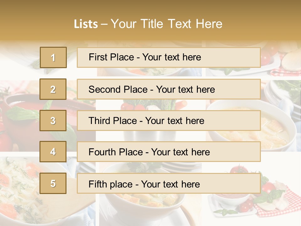 Bowl Dinner Basil PowerPoint Template