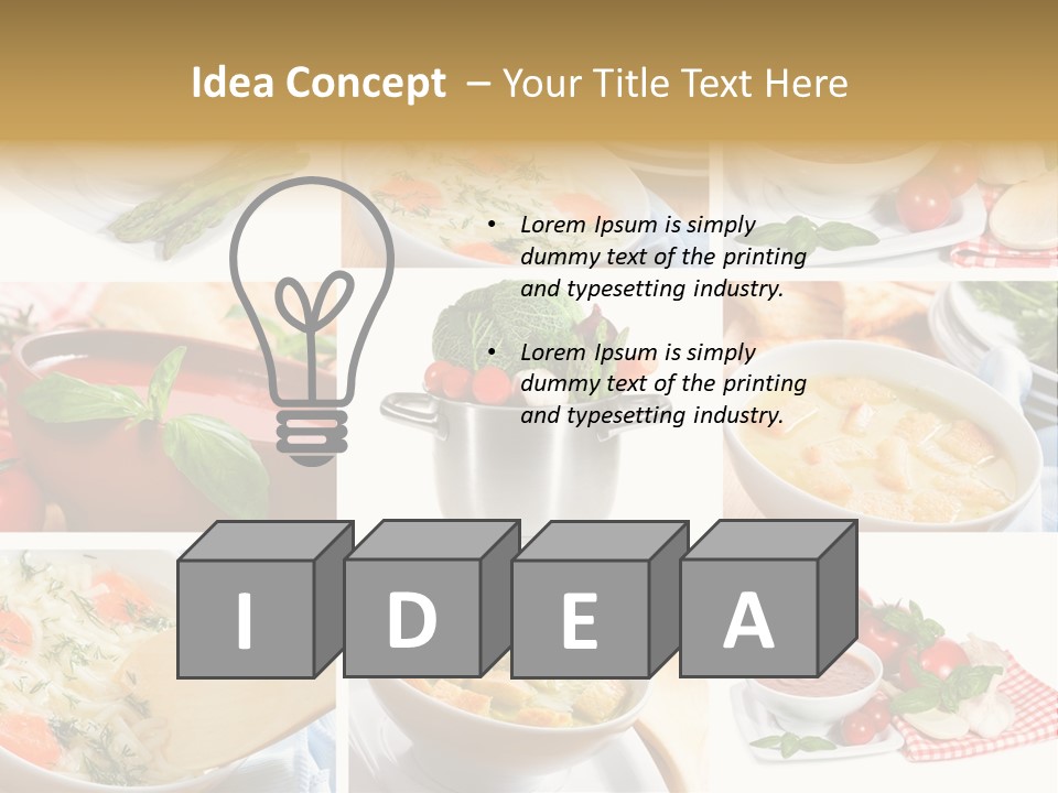 Bowl Dinner Basil PowerPoint Template