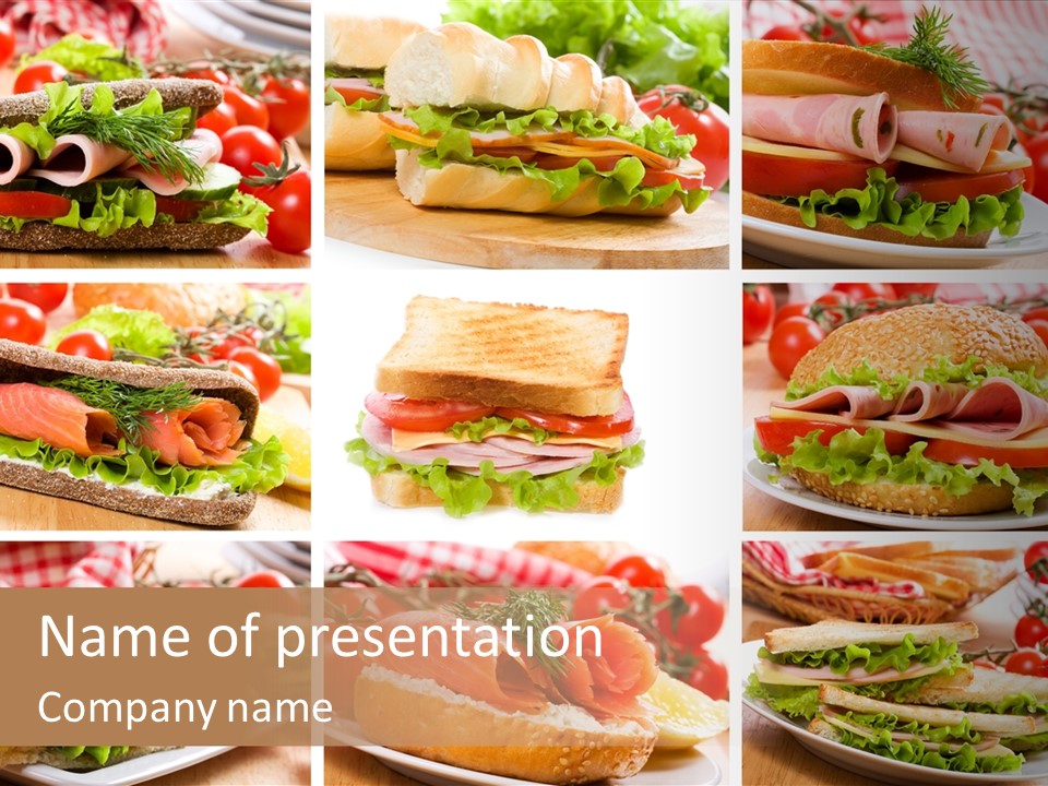 Vegetable Lettuce Bread PowerPoint Template