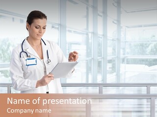 Medication Doctor Touchscreen PowerPoint Template