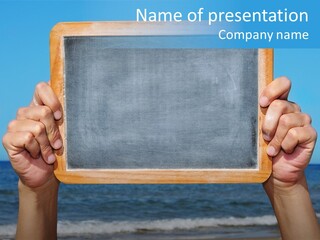 Beach Chalk Chalkboard PowerPoint Template