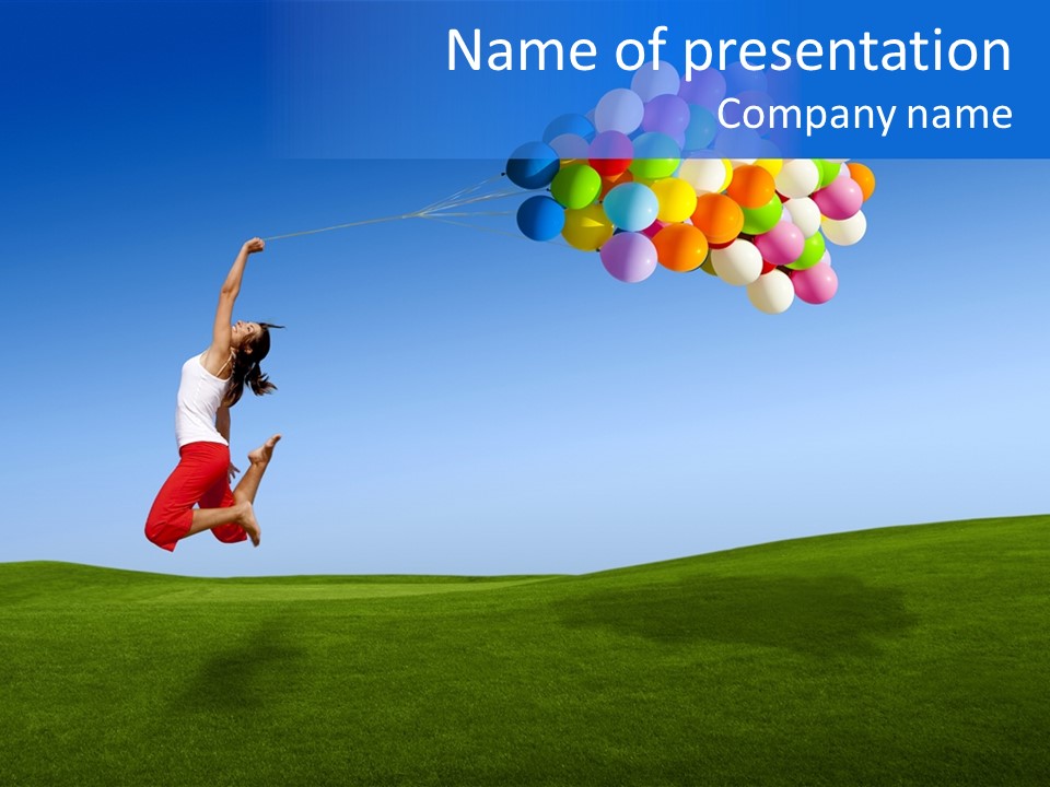 Girl Sky Smile PowerPoint Template