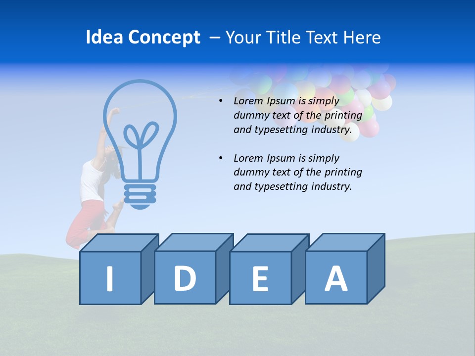 Girl Sky Smile PowerPoint Template