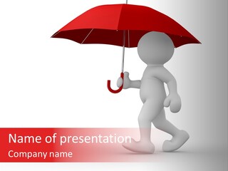 Man Shelter Rain PowerPoint Template