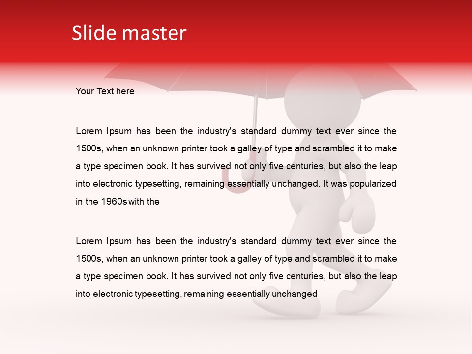 Man Shelter Rain PowerPoint Template