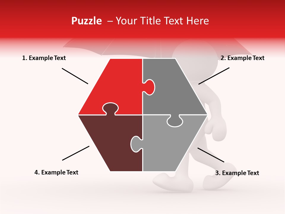 Man Shelter Rain PowerPoint Template