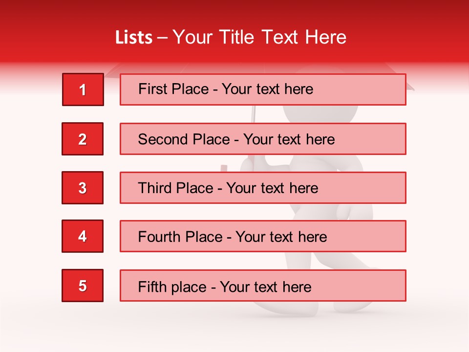 Man Shelter Rain PowerPoint Template