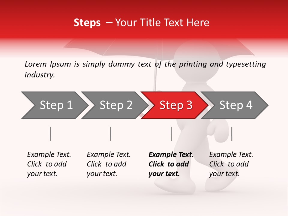 Man Shelter Rain PowerPoint Template