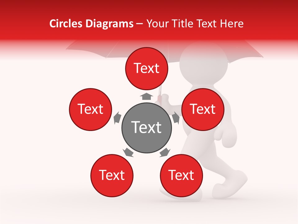 Man Shelter Rain PowerPoint Template