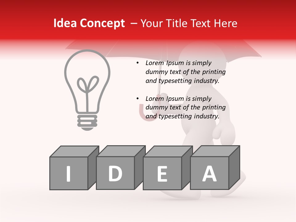 Man Shelter Rain PowerPoint Template