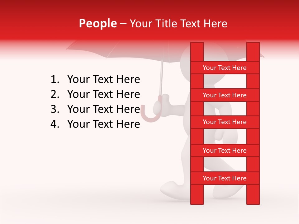 Man Shelter Rain PowerPoint Template