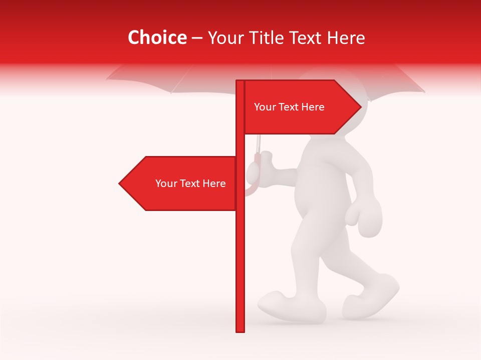 Man Shelter Rain PowerPoint Template