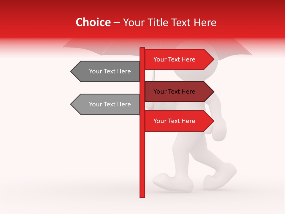 Man Shelter Rain PowerPoint Template