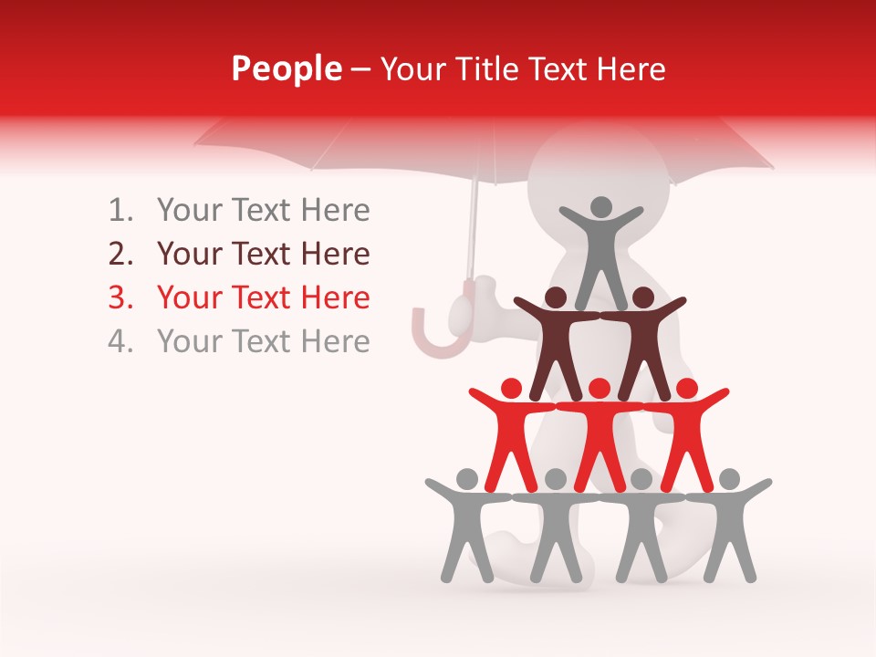 Man Shelter Rain PowerPoint Template