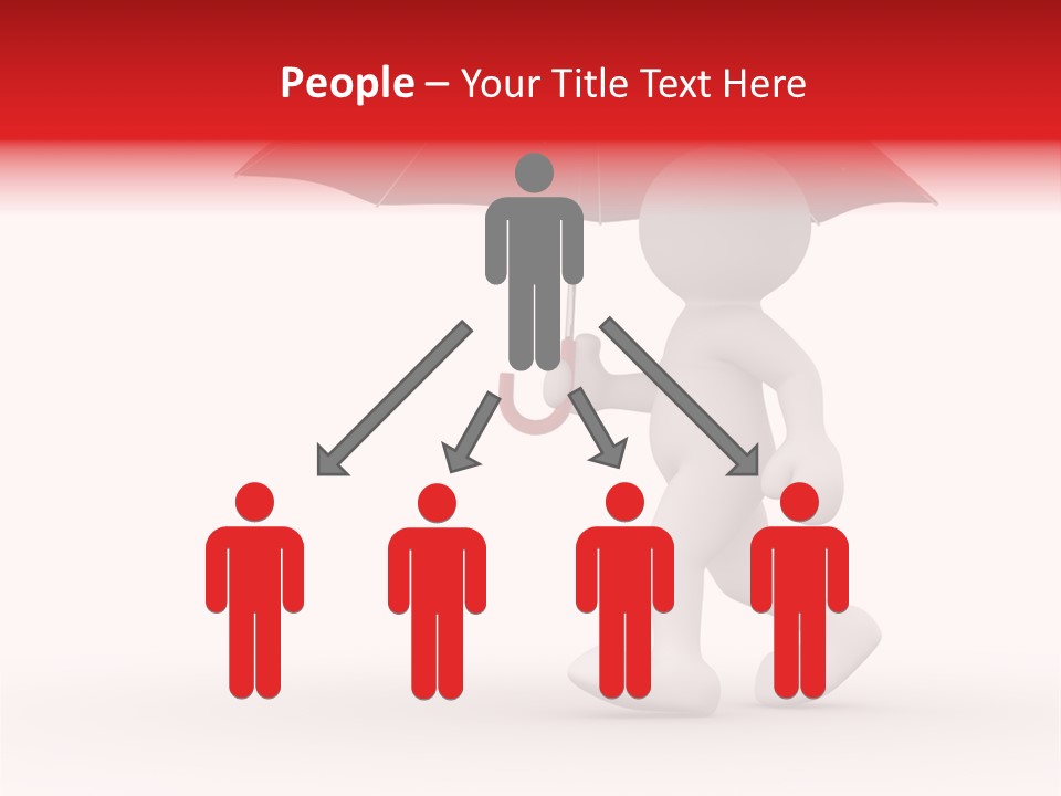 Man Shelter Rain PowerPoint Template