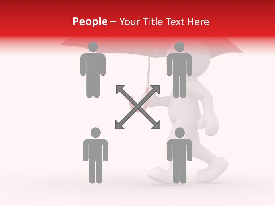 Man Shelter Rain PowerPoint Template