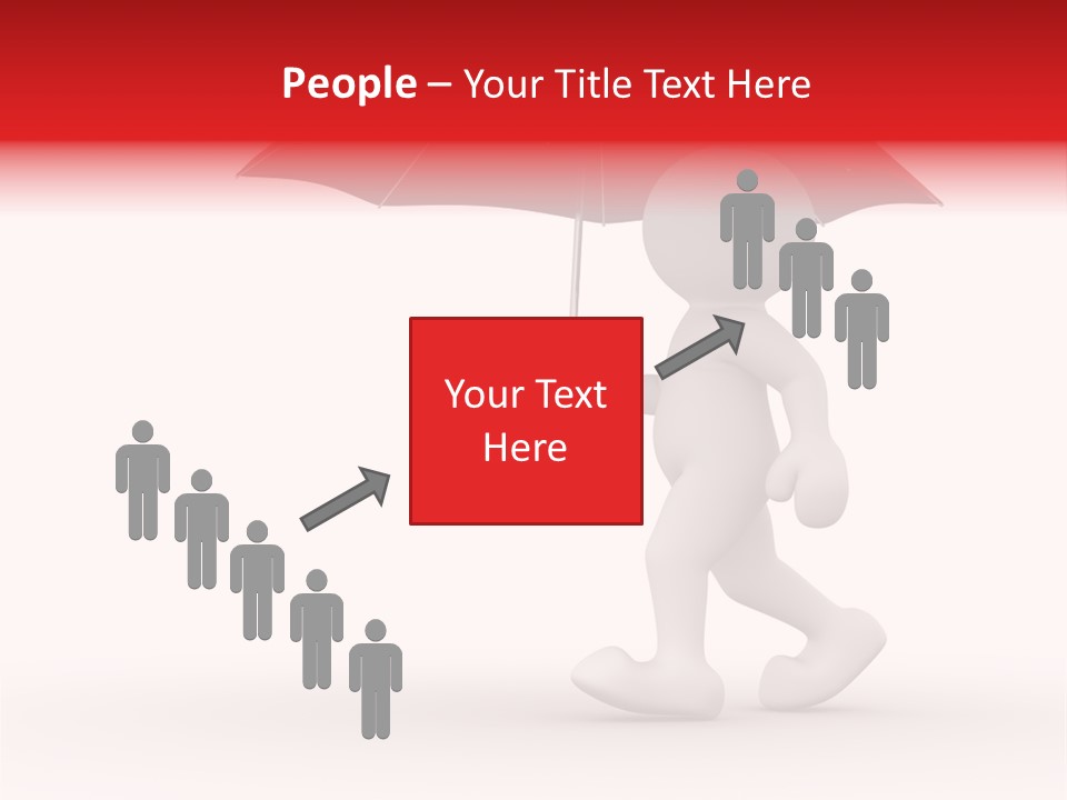 Man Shelter Rain PowerPoint Template