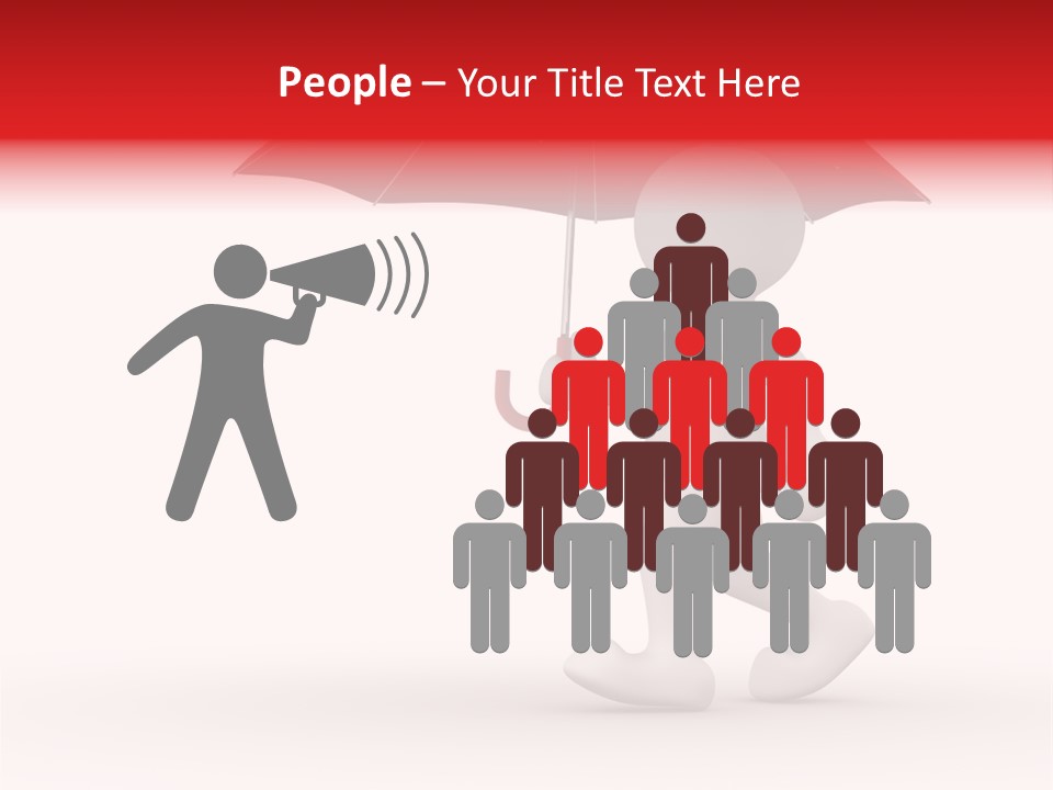 Man Shelter Rain PowerPoint Template