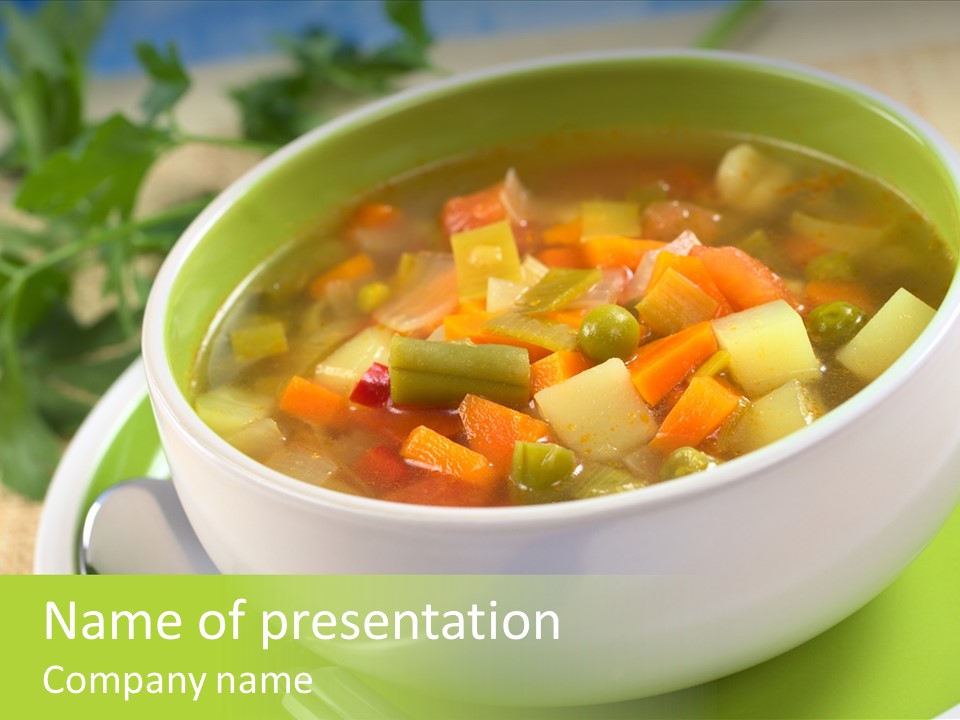 Green Bean Dish Red PowerPoint Template