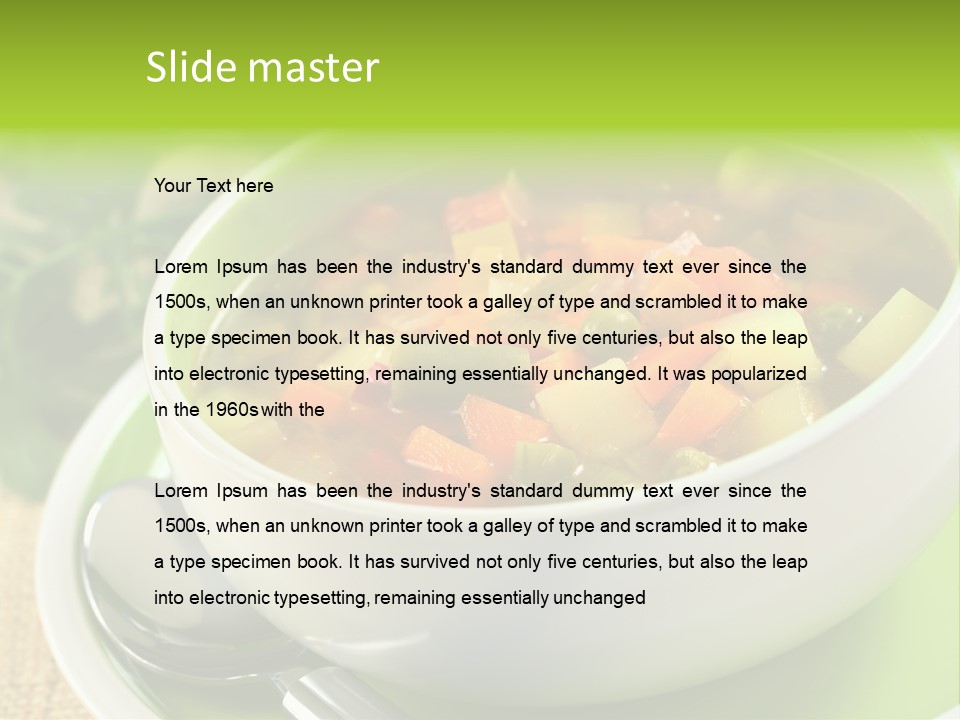 Green Bean Dish Red PowerPoint Template
