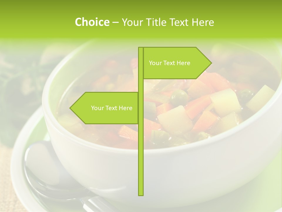 Green Bean Dish Red PowerPoint Template