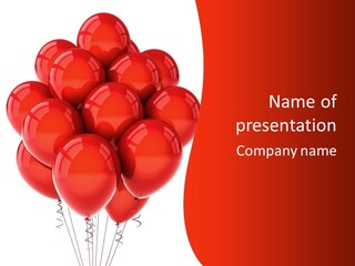 Bunch Balloons Romantic PowerPoint Template