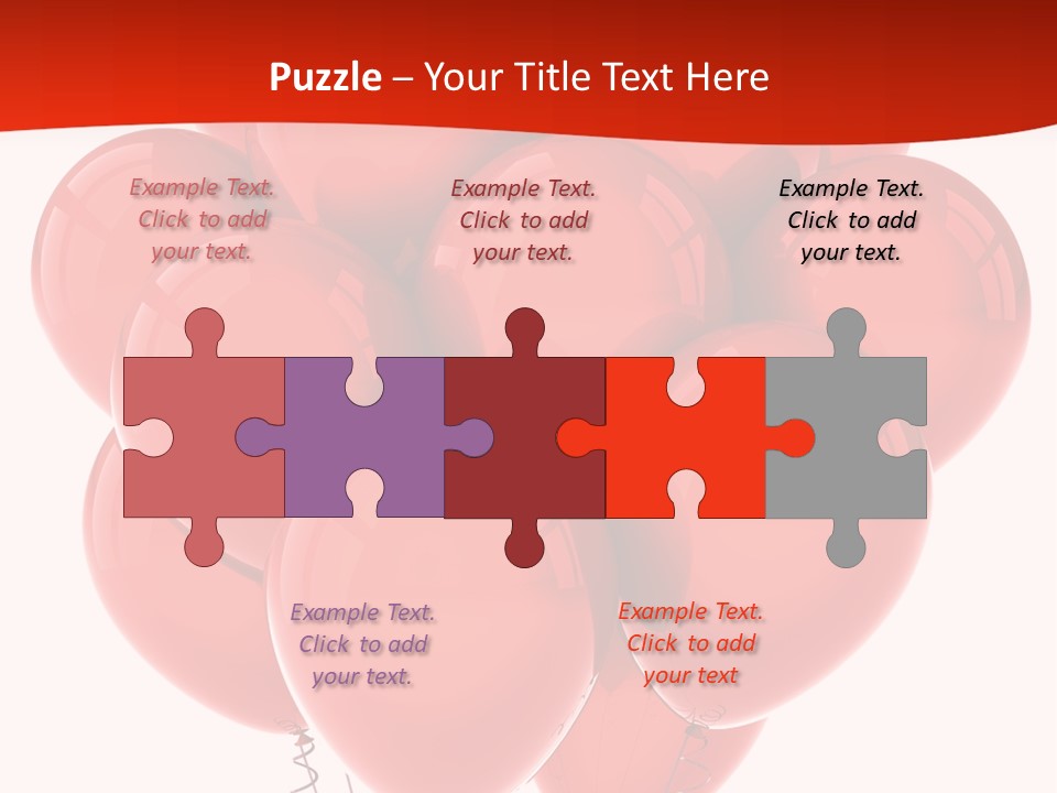 Bunch Balloons Romantic PowerPoint Template