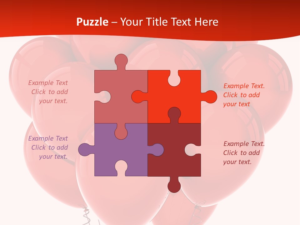 Bunch Balloons Romantic PowerPoint Template