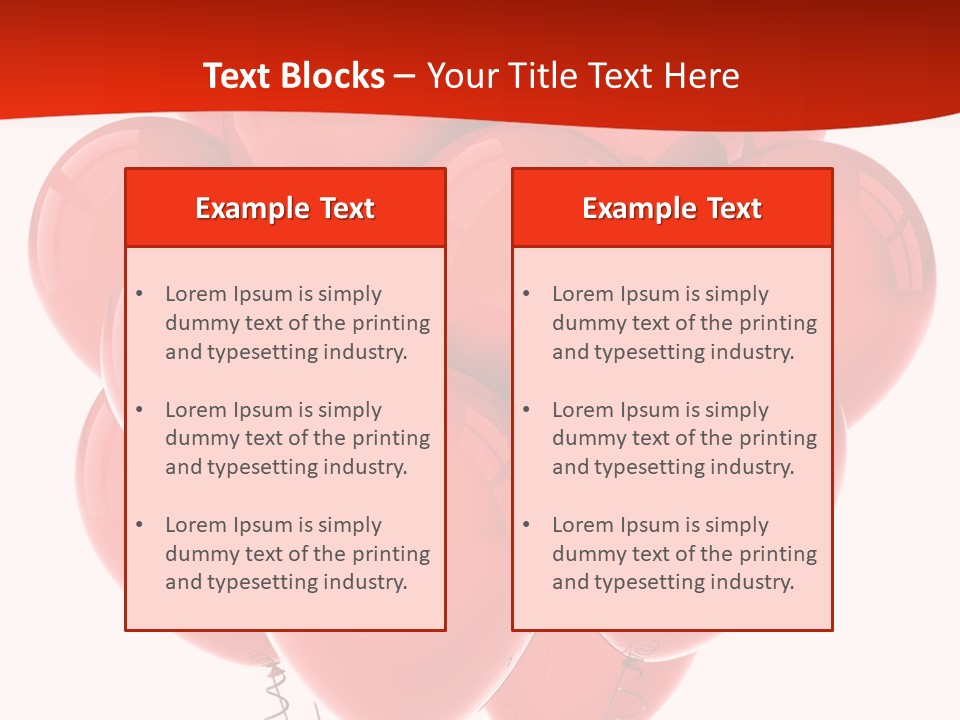 Bunch Balloons Romantic PowerPoint Template