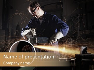 Metalworker Labor Tube PowerPoint Template