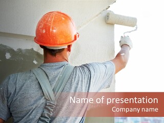 Builder Equipment Roller PowerPoint Template