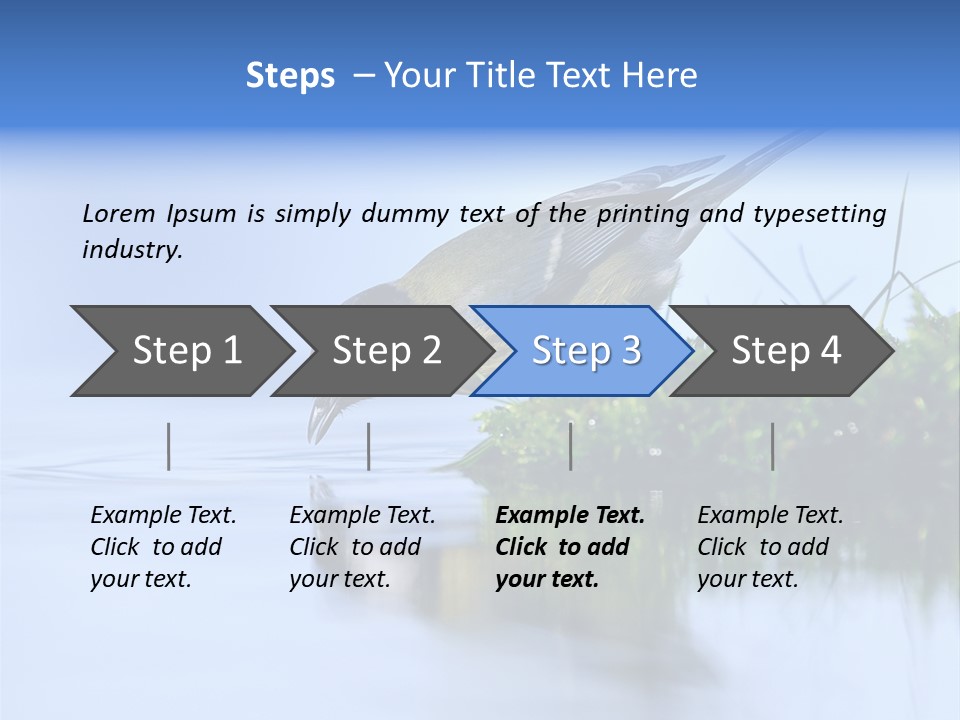 Thirsty Water Parus Major PowerPoint Template