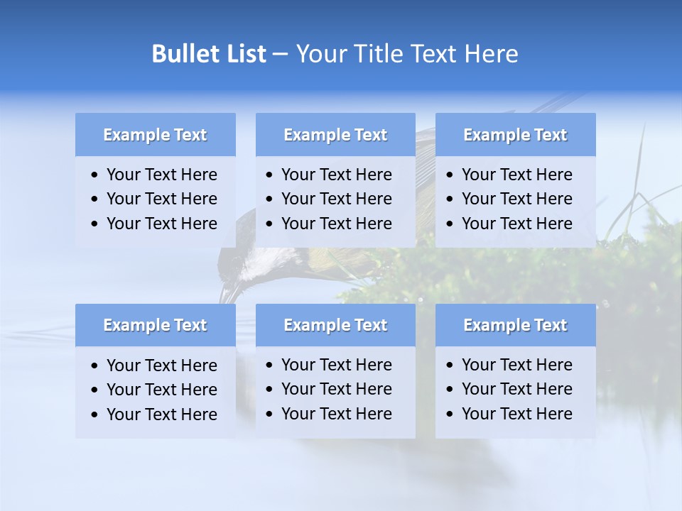 Thirsty Water Parus Major PowerPoint Template