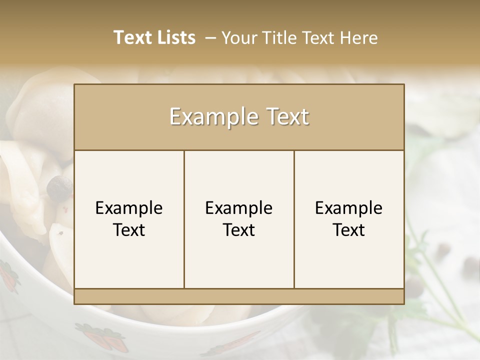 Dinner Parsley Pepper PowerPoint Template