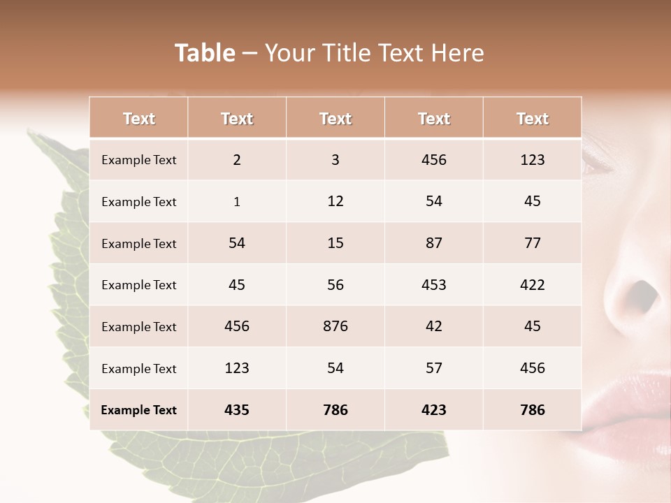 Young Beauty Healthy PowerPoint Template