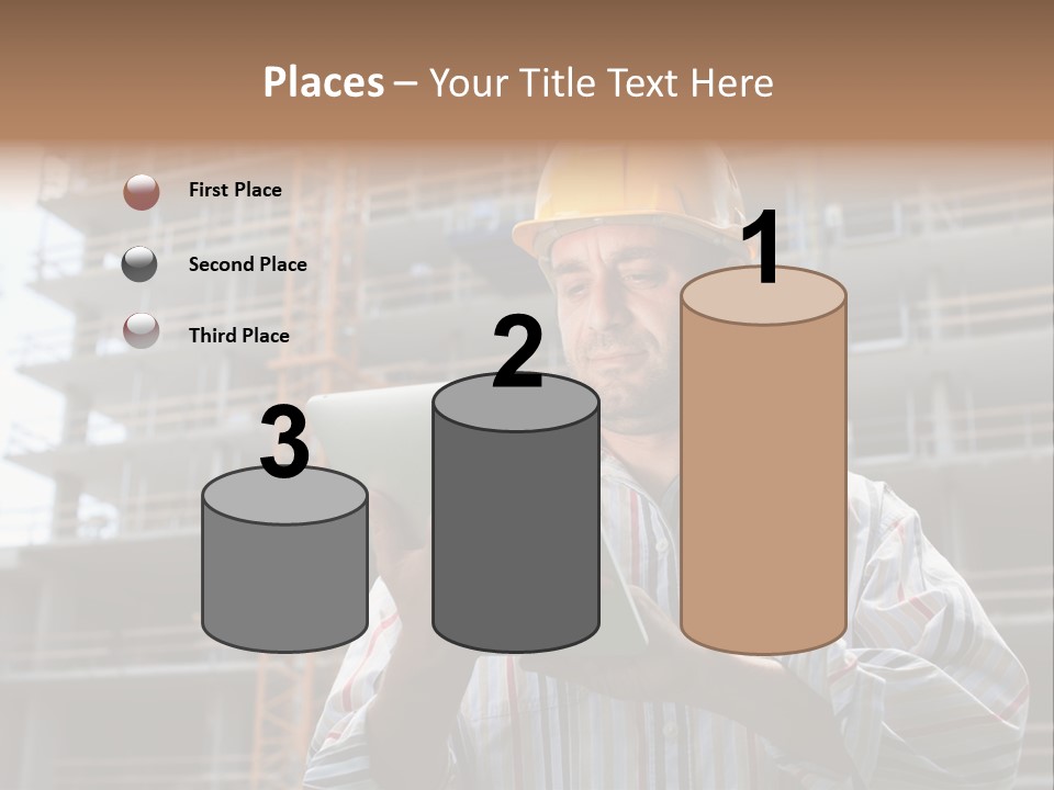 Men Helmet Working PowerPoint Template