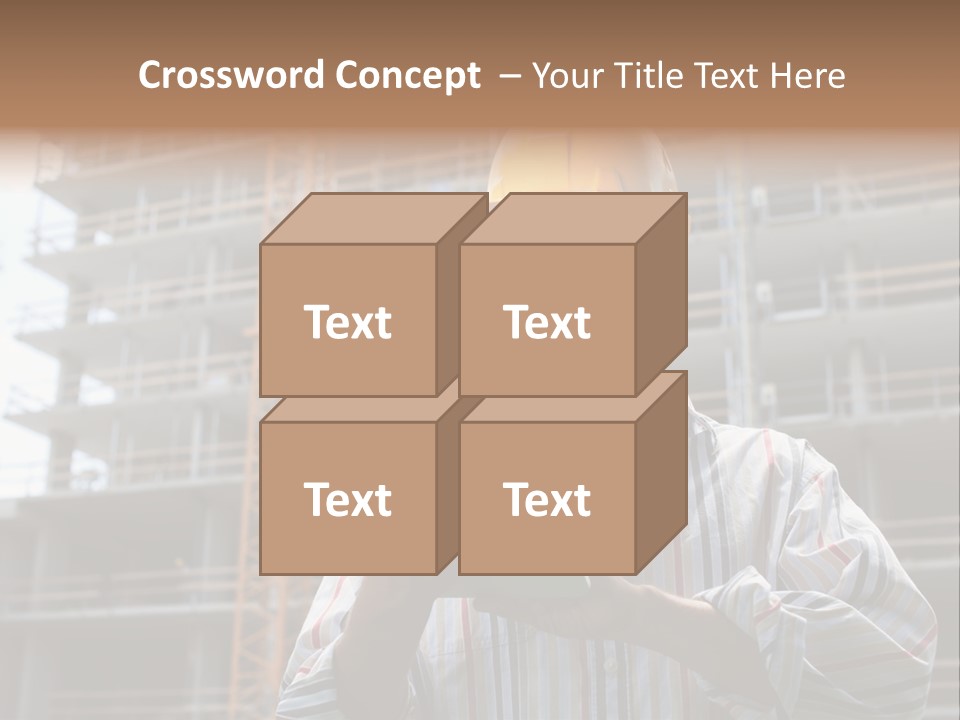 Men Helmet Working PowerPoint Template