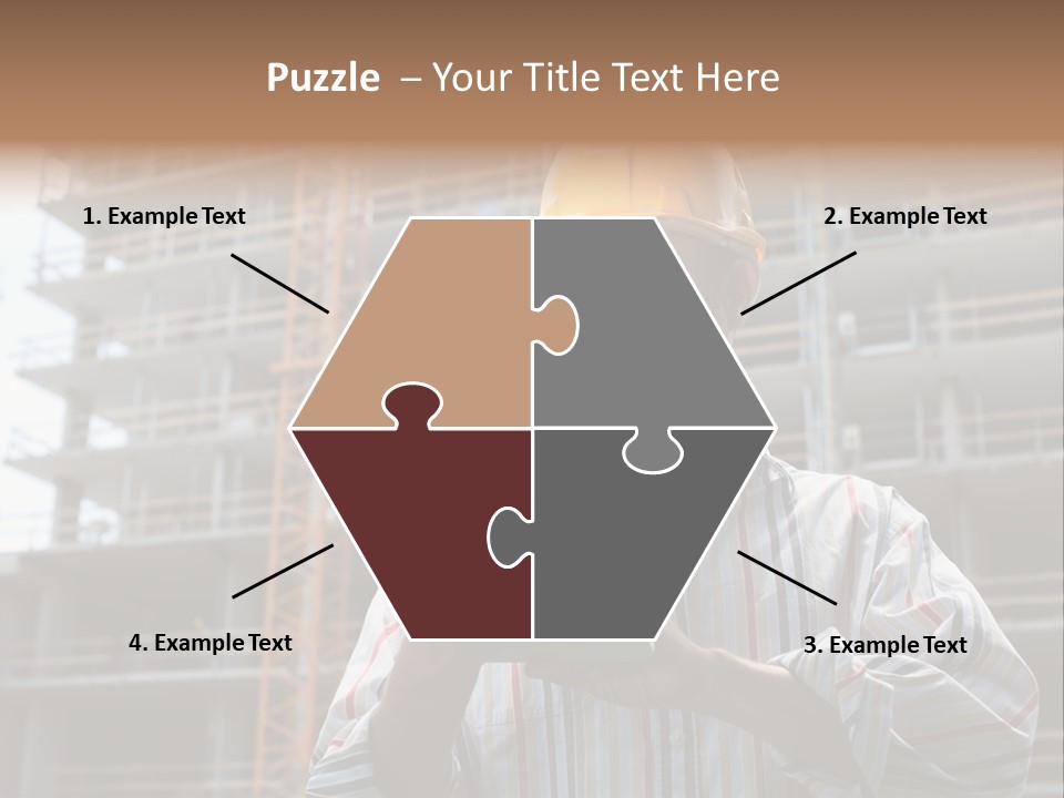 Men Helmet Working PowerPoint Template