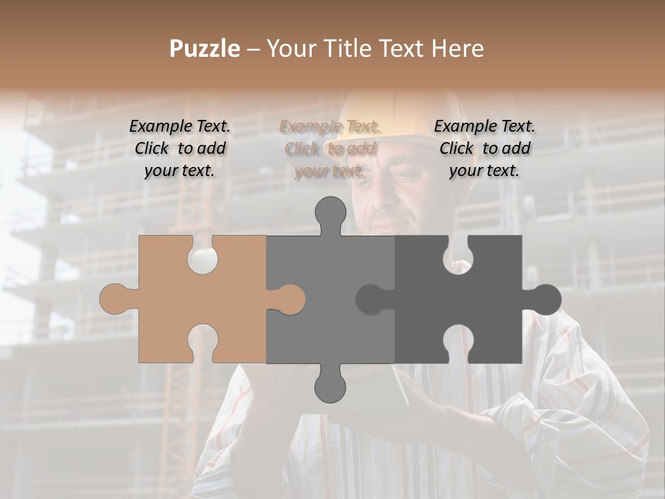 Men Helmet Working PowerPoint Template