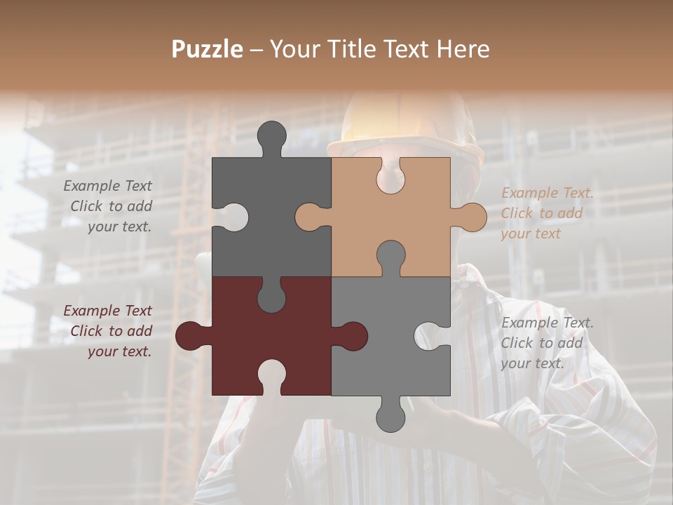 Men Helmet Working PowerPoint Template