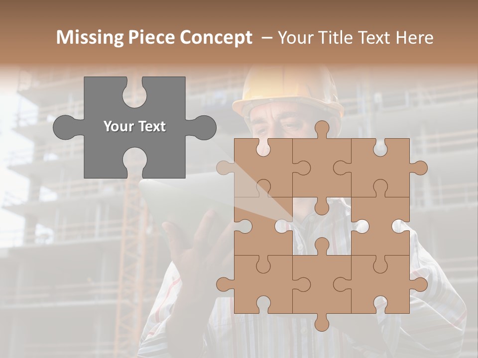 Men Helmet Working PowerPoint Template