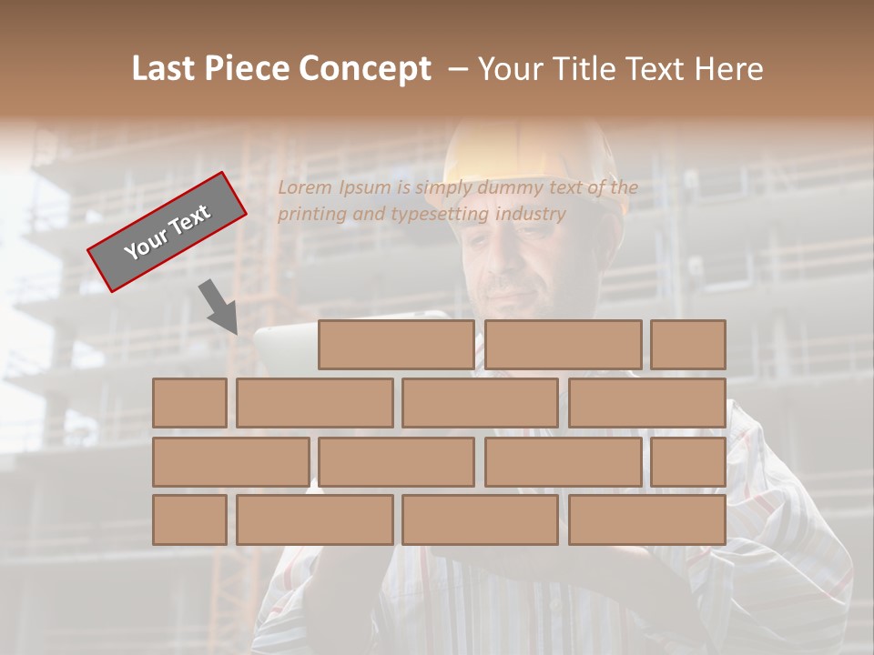 Men Helmet Working PowerPoint Template