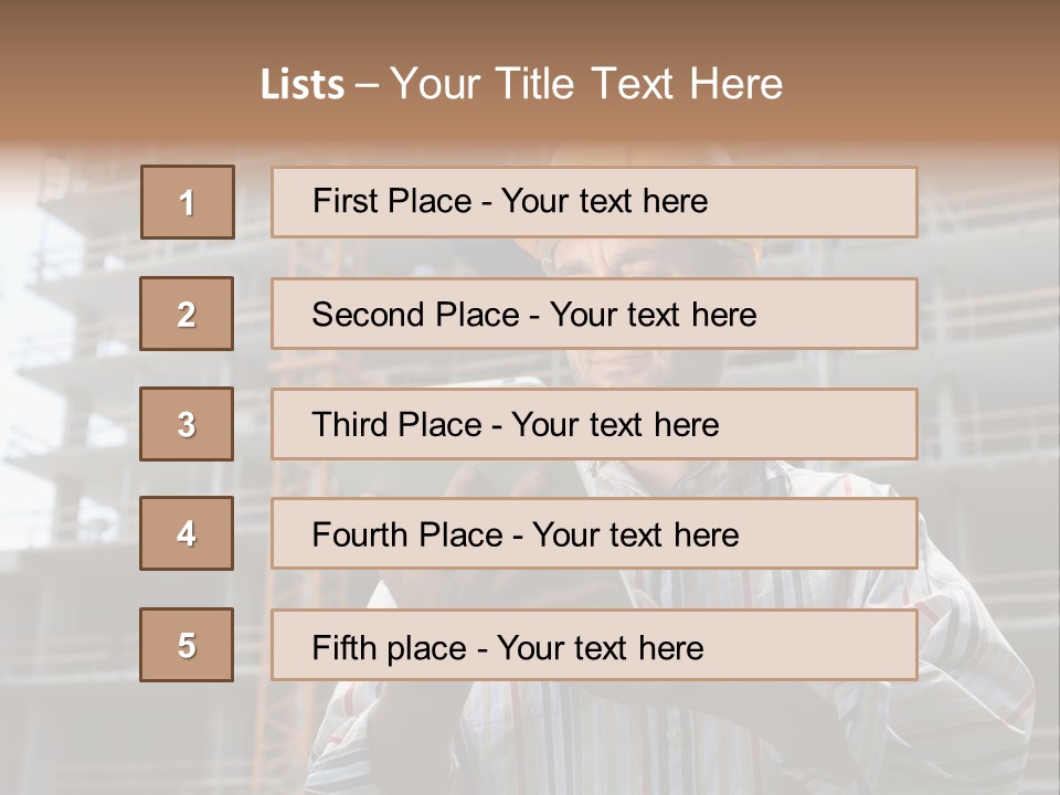 Men Helmet Working PowerPoint Template