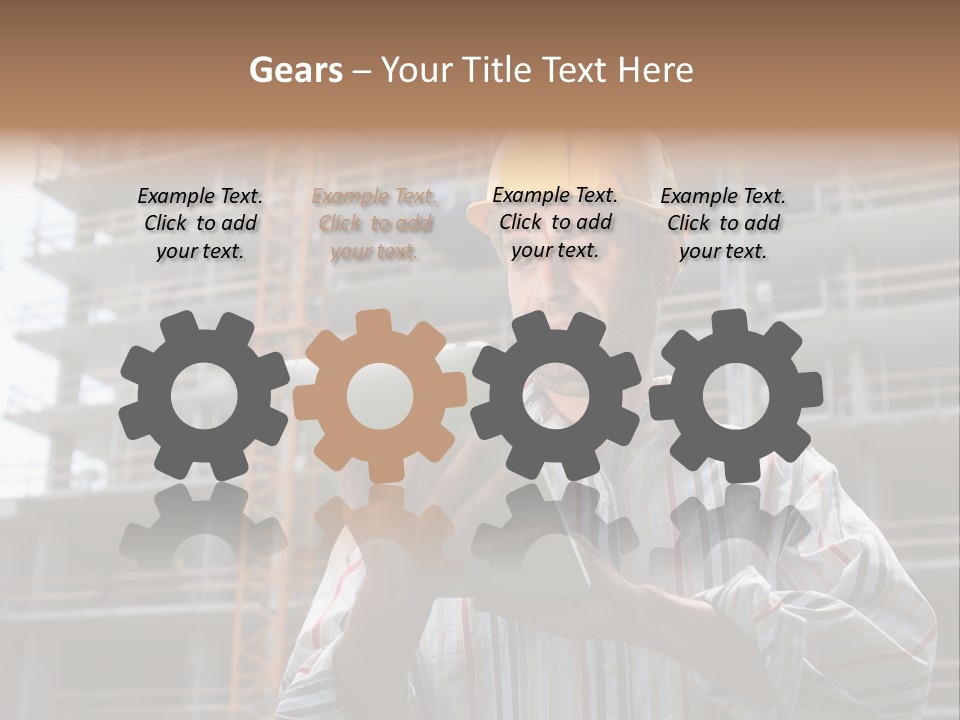 Men Helmet Working PowerPoint Template