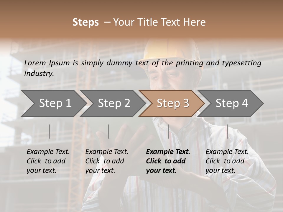 Men Helmet Working PowerPoint Template