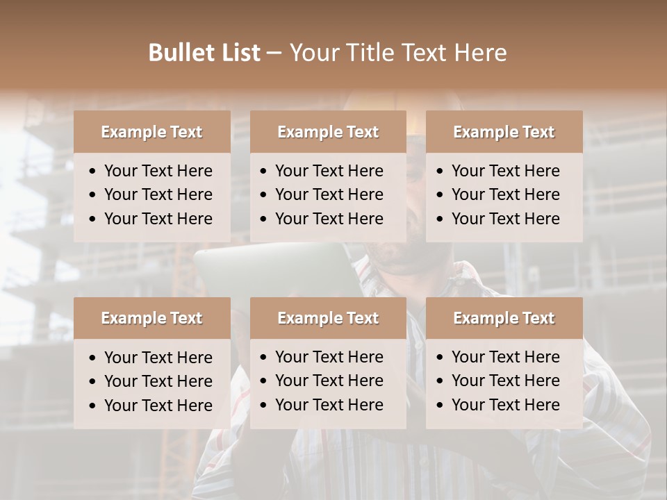 Men Helmet Working PowerPoint Template