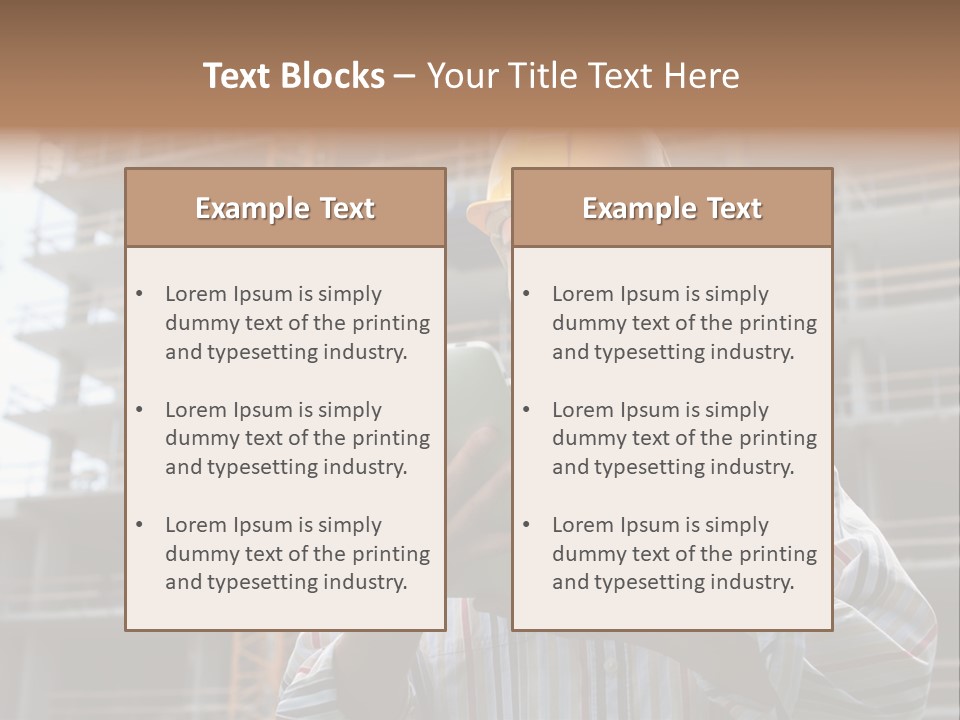 Men Helmet Working PowerPoint Template