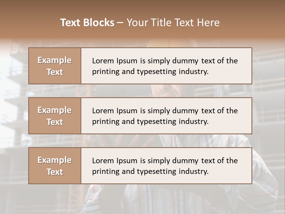 Men Helmet Working PowerPoint Template