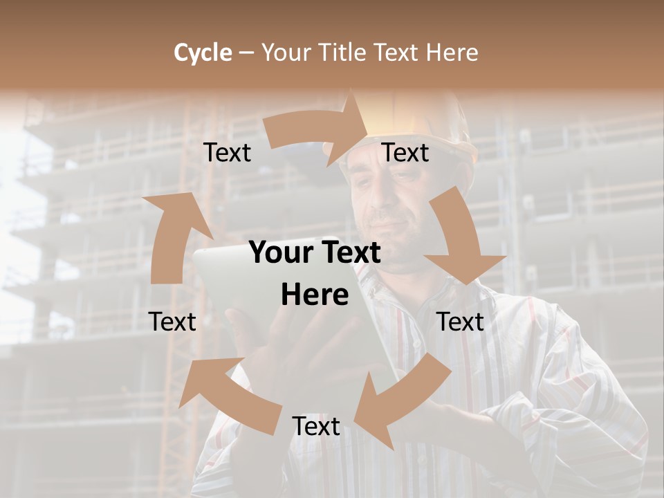 Men Helmet Working PowerPoint Template